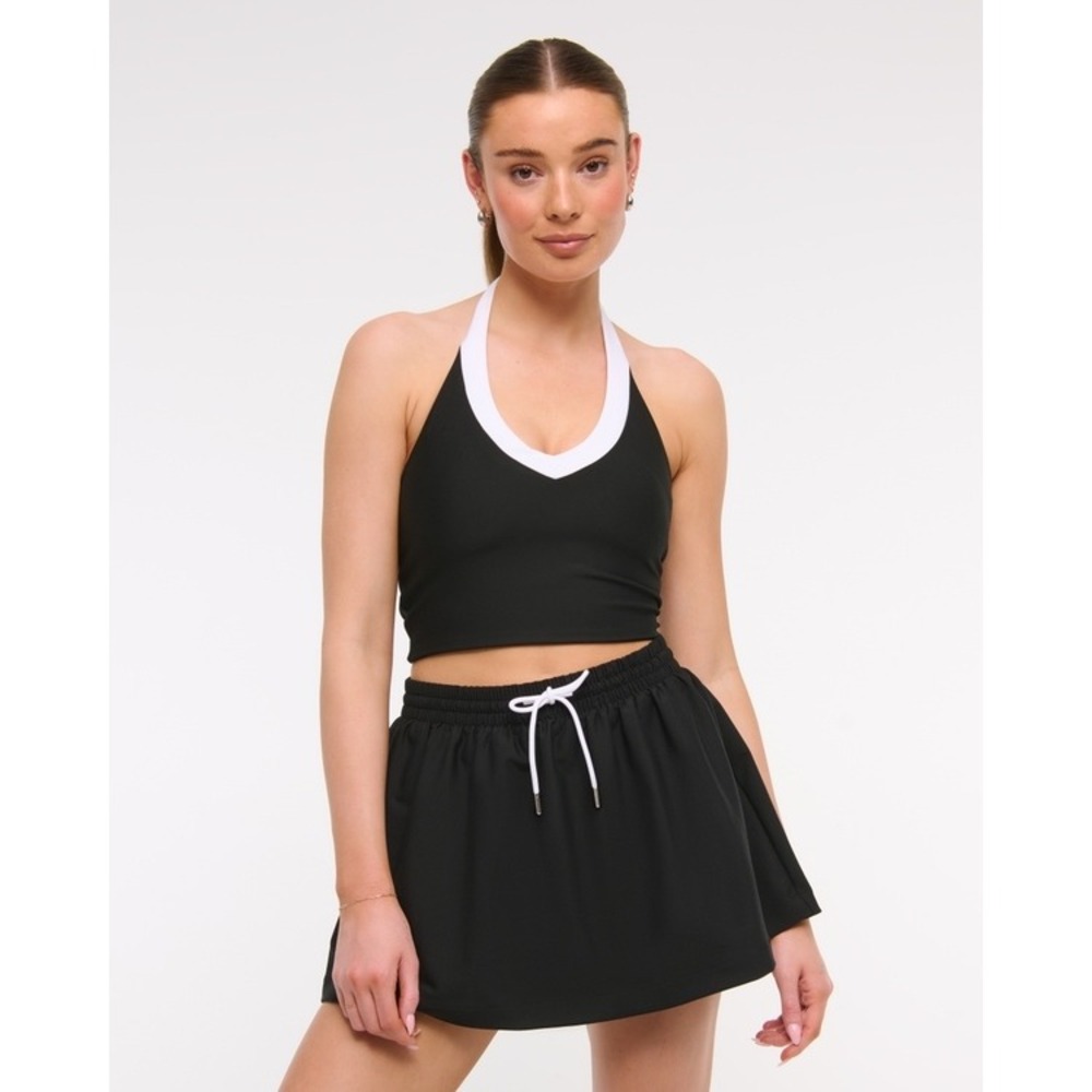 Abercrombie YPB sculptLUX High Rise Flirty Skirt Skort Black Size XXL